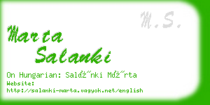 marta salanki business card